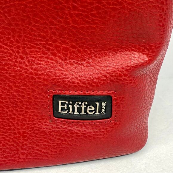 Vintage La Tour Eiffel Paris Red Leather Shoulder Bag - Picture 2 of 12